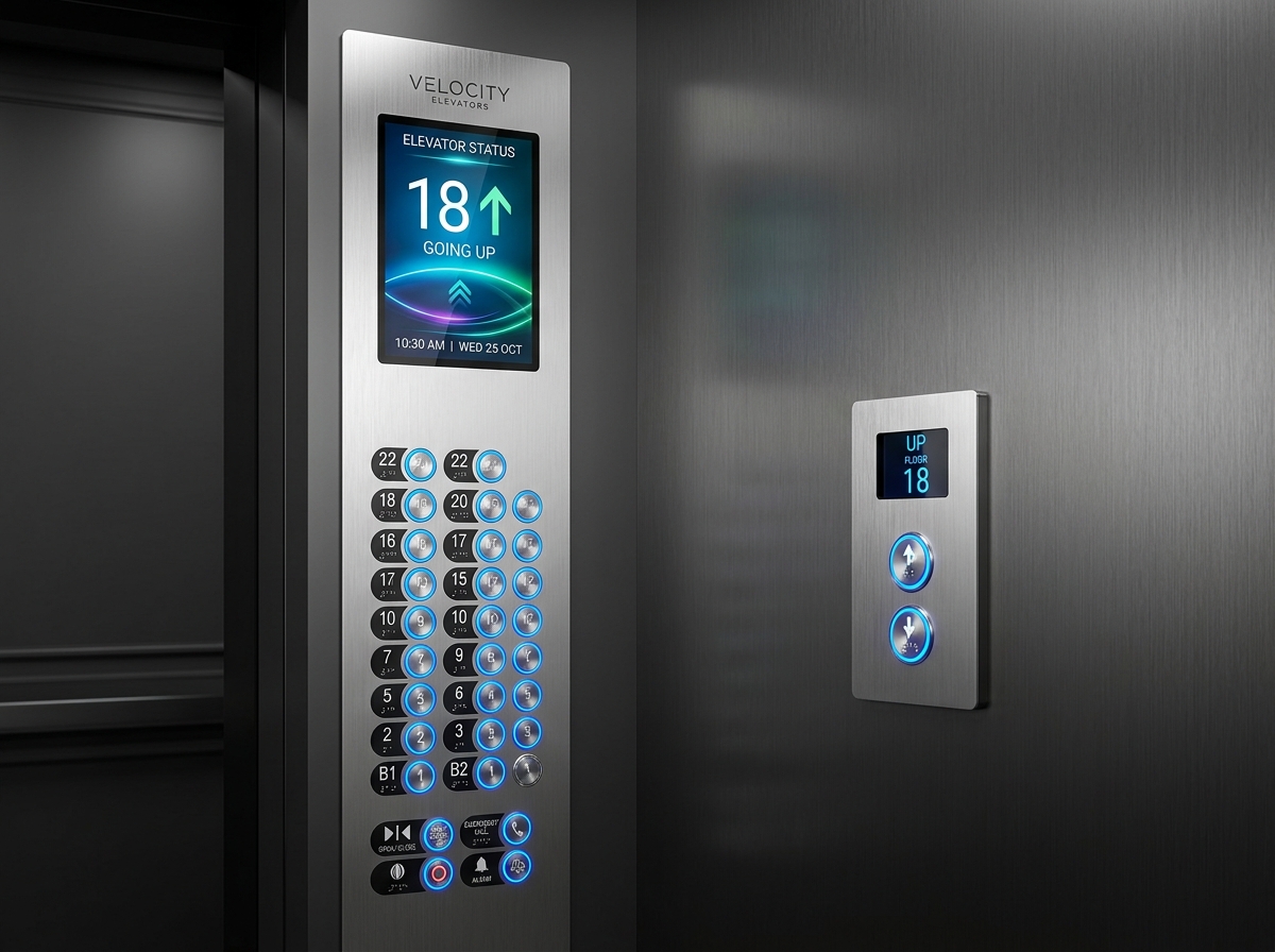Elevator Car Operating Panel COP and Landing Call Station with TFT Multimedia Screen